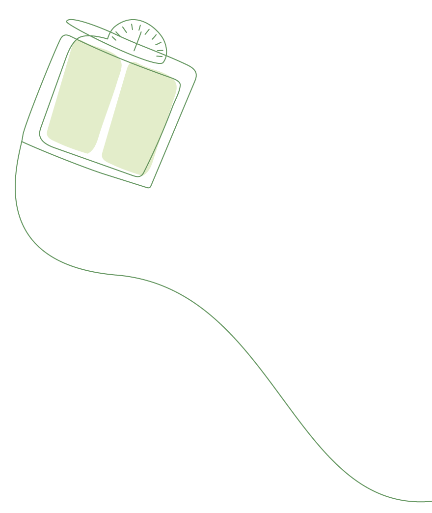 Grafische Darstellung eines Messgeräts mit einem Rundinstrument an der Oberseite und einer geschwungenen Linie.