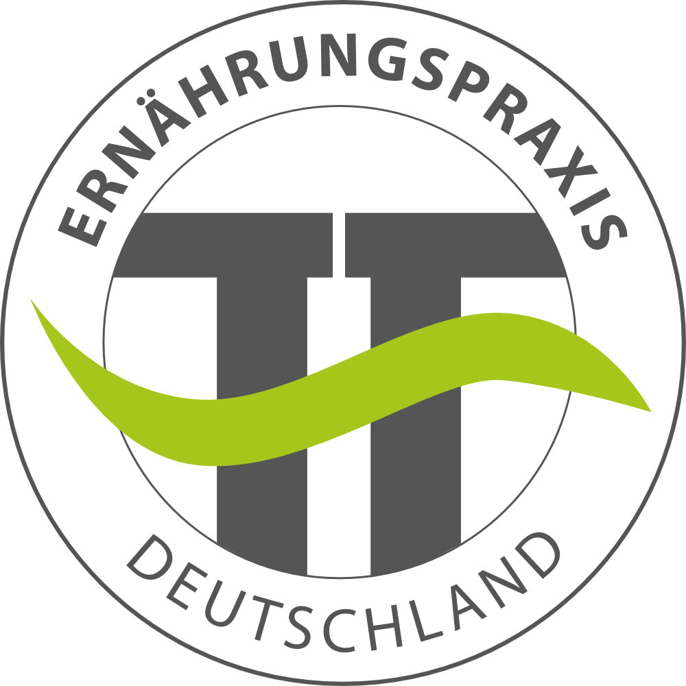 Logo der ErnährungsPraxis Deutschland mit einer grünen Welle und den Buchstaben "TT" in der Mitte.